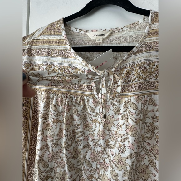 Lucky Brand Brown, Pink and  White Floral Blouse - Picture 4 of 13